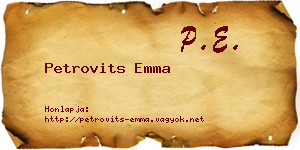 Petrovits Emma névjegykártya