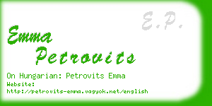 emma petrovits business card